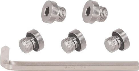5PCS Standard M8x1 Thread 304 Stainless Steel Inner Hex Round Head Oil Drain Plug/Pipe Fitting with Rubber Ring - Universal Fit For Automotive,Car,Bike,Motocycle,ATV,UTV,Industrial - SHINTONES in Saudi Arabia