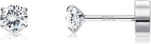20G Sterling Silver Flat Back Stud Earrings for Women Men Gold Silver Flatback Earrings CZ Helix Cartilage Piercing Tiny Earrings Studs 2mm 3mm 4mm in Saudi Arabia