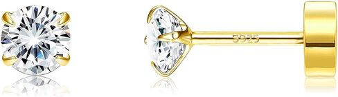 20G Sterling Silver Flat Back Stud Earrings for Women Men Gold Silver Flatback Earrings CZ Helix Cartilage Piercing Tiny Earrings Studs 2mm 3mm 4mm in Saudi Arabia