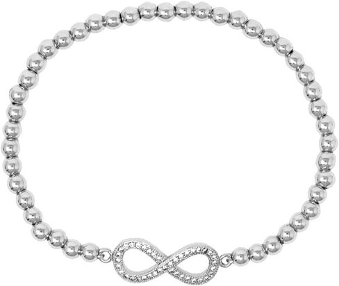 Me Plus Women Teen Fashion Jewelry Gold Silver Clear Rhinestone Stainless Steel Bead Ball Stretchable Elastic Bracelet in Saudi Arabia