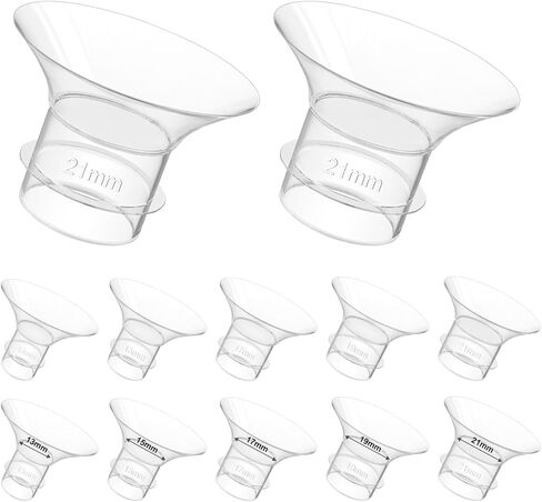 Accevo Flange Inserts 13/15/17/19/21mm 10PCS, for 24mm Flange/Shield of Most Pumps, BPA Free Inserts, Compatible with Momcozy/Spectra/Medela/Elvie/Willow/Bellaaby/TSRETE Breast Pumps in Saudi Arabia