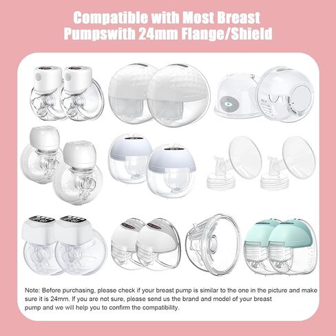 Accevo Flange Inserts 13/15/17/19/21mm 10PCS, for 24mm Flange/Shield of Most Pumps, BPA Free Inserts, Compatible with Momcozy/Spectra/Medela/Elvie/Willow/Bellaaby/TSRETE Breast Pumps in Saudi Arabia