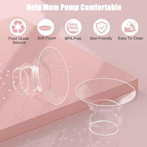 Accevo Flange Inserts 13/15/17/19/21mm 10PCS, for 24mm Flange/Shield of Most Pumps, BPA Free Inserts, Compatible with Momcozy/Spectra/Medela/Elvie/Willow/Bellaaby/TSRETE Breast Pumps in Saudi Arabia