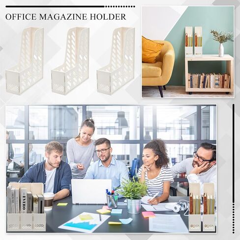 Glenmal 24 Pack Magazine File Holder Desk Organizer Foldable Vertical File Folder for Office Classroom Organization and Storage Desktop Binder Rack for Office Classroom (Beige) in Saudi Arabia
