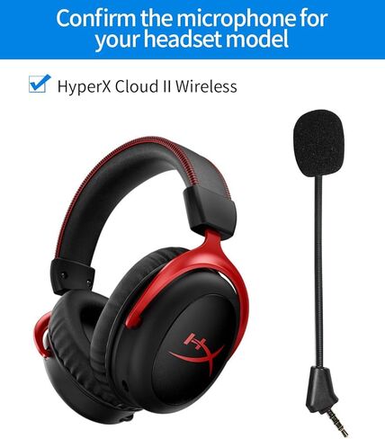ميكروفون بوم لسماعات ألعاب الكمبيوتر Kingston Cloud 2 II Cloud Core Cloud Pro CloudX السلكية، 3.5 ملم ميكروفون قابل للفصل - ميكروفون بديل للألعاب (أسود) in Kuwait