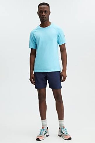 Fabletics Men's The Fundamental Short (Lined), Workout, Running, Training, Gym, Yoga, Ultra Lightweight, Athletic, 7" Inseam, Small, Navy in Saudi Arabia