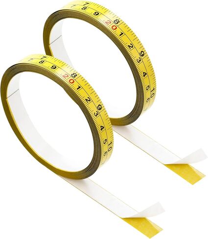 2 Packs Steel Self-Adhesive Measuring Tape, 200cm or 78-Inch Imperial and Metric Ruler Tape, 1/2-Inch Peel and Stick Tape Measure for Woodworking, Saw, Drafting Table, Left to Right Reading, Yellow in Saudi Arabia