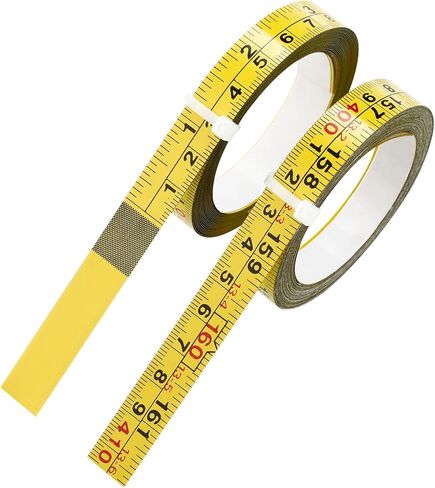 2 Packs Steel Self-Adhesive Measuring Tape, 200cm or 78-Inch Imperial and Metric Ruler Tape, 1/2-Inch Peel and Stick Tape Measure for Woodworking, Saw, Drafting Table, Left to Right Reading, Yellow in Saudi Arabia