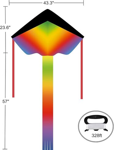Delta Kite for Kids & Kites for Adults Easy to Fly, Beach Kite, Kids Kite for Beginner, Single Line Kite with 300ft Line for Beach Trip in Saudi Arabia