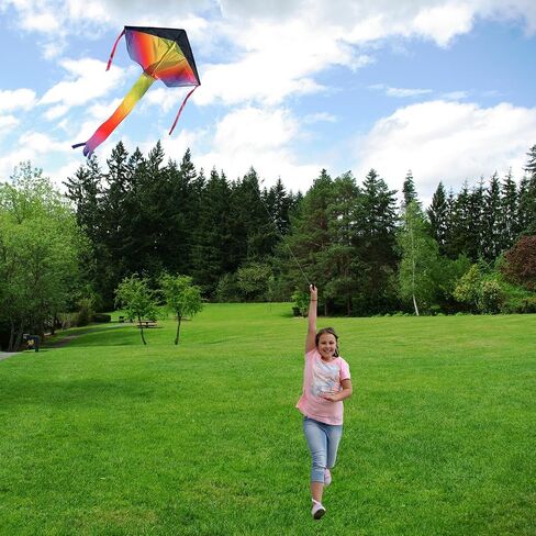 Delta Kite for Kids & Kites for Adults Easy to Fly, Beach Kite, Kids Kite for Beginner, Single Line Kite with 300ft Line for Beach Trip in Saudi Arabia