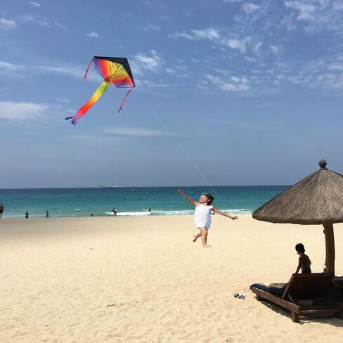 Delta Kite for Kids & Kites for Adults Easy to Fly, Beach Kite, Kids Kite for Beginner, Single Line Kite with 300ft Line for Beach Trip in Saudi Arabia