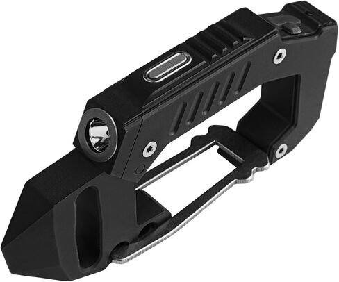 مصباح يدوي MecArmy FL10 TC4 تيتانيوم USB قابل لإعادة الشحن، 360 لومن مبتكر EDC Carabiner Flashlight، مصباح يدوي خفيف الوزن متعدد الوظائف مع فتاحة زجاجات (أسود عتيق) in Kuwait