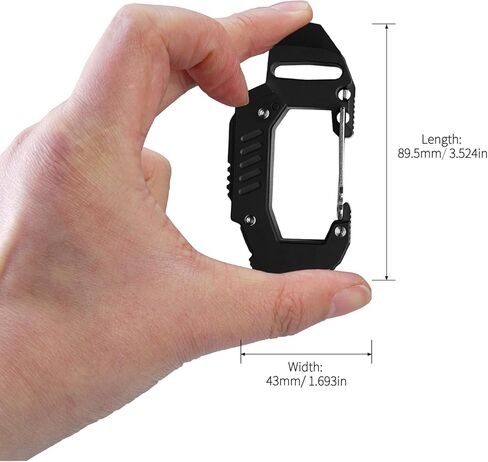 مصباح يدوي MecArmy FL10 TC4 تيتانيوم USB قابل لإعادة الشحن، 360 لومن مبتكر EDC Carabiner Flashlight، مصباح يدوي خفيف الوزن متعدد الوظائف مع فتاحة زجاجات (أسود عتيق) in Kuwait