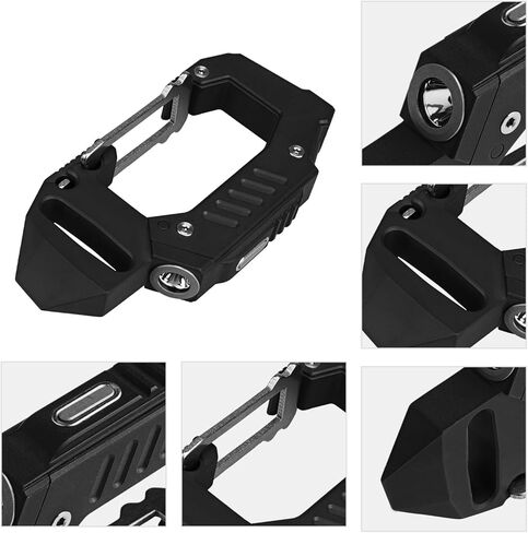 مصباح يدوي MecArmy FL10 TC4 تيتانيوم USB قابل لإعادة الشحن، 360 لومن مبتكر EDC Carabiner Flashlight، مصباح يدوي خفيف الوزن متعدد الوظائف مع فتاحة زجاجات (أسود عتيق) in Kuwait