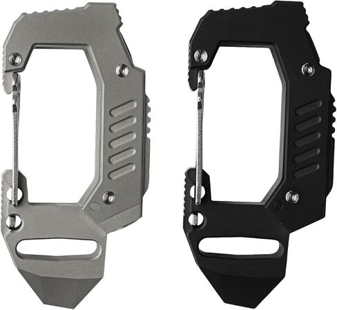 مصباح يدوي MecArmy FL10 TC4 تيتانيوم USB قابل لإعادة الشحن، 360 لومن مبتكر EDC Carabiner Flashlight، مصباح يدوي خفيف الوزن متعدد الوظائف مع فتاحة زجاجات (أسود عتيق) in Kuwait