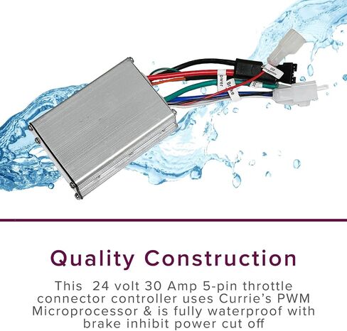 AlveyTech Currie 24 Volt 30A 5-Pin Controller - Replacement for Currie Series 500, 650, 750, 900 eZip, IZIP, GT, Mongoose, Schwinn Electric Scooter, E-Bike Control Module, Motor Parts for Scooters in Saudi Arabia