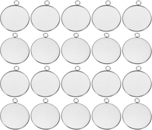 PATIKIL Pendant Trays, Stainless Steel Round Bezel Base in Saudi Arabia