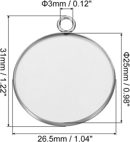 PATIKIL Pendant Trays, Stainless Steel Round Bezel Base in Saudi Arabia