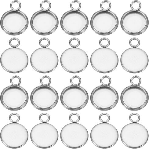 PATIKIL Pendant Trays, Stainless Steel Round Bezel Base in Saudi Arabia
