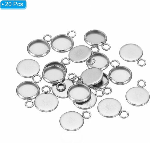 PATIKIL Pendant Trays, Stainless Steel Round Bezel Base in Saudi Arabia