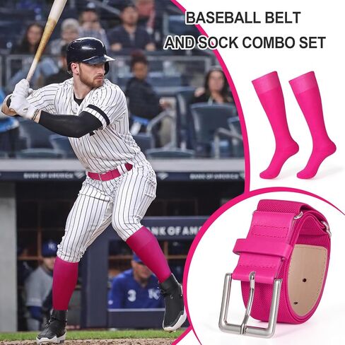 XZQTIVE Baseball Softball Socks and Baseball Softball Belt Combo Set Knee-High Soccer Socks for Kids Youth Adult in Saudi Arabia
