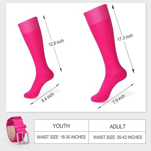 XZQTIVE Baseball Softball Socks and Baseball Softball Belt Combo Set Knee-High Soccer Socks for Kids Youth Adult in Saudi Arabia