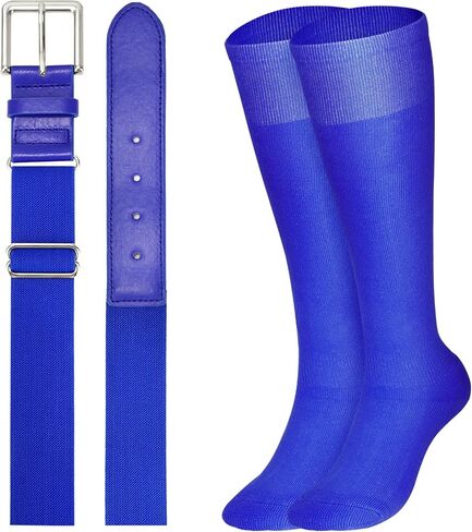 XZQTIVE Baseball Softball Socks and Baseball Softball Belt Combo Set Knee-High Soccer Socks for Kids Youth Adult in Saudi Arabia