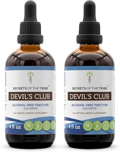 Secrets of the Tribe Devil's Club Tincture Alcohol-Free Liquid Extract, Wildcrafted Devil's Club (Oplopanax horridus) Dried Root (4 FL OZ) in Saudi Arabia
