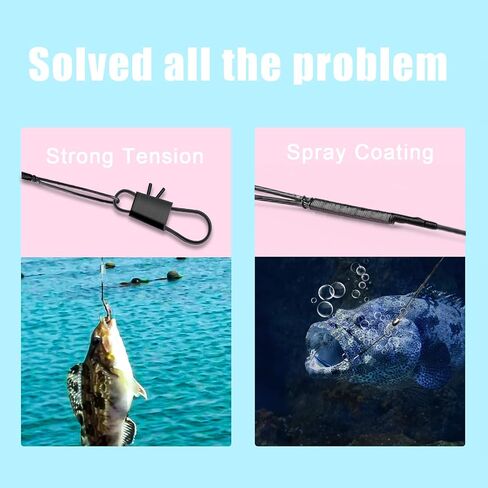 60pcs Fishing Tackle Leaders, Stainless Steel Fishing Leader Line Wire with Swivel Buckles for Saltwater & Freshwater Connecting Fishing Tackle Lure or Hook in Saudi Arabia