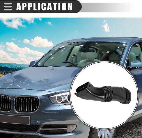 خرطوم دخول الهواء لمحرك السيارة من Motoforti، خرطوم فلتر الهواء، لسيارة BMW 535i 2011-2016، بلاستيك، أسود in Saudi Arabia