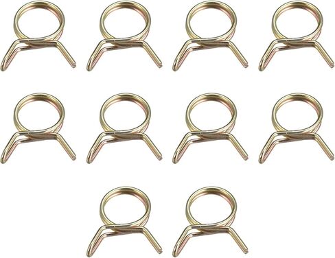 uxcell Double Wire Spring Hose Clamp, 20pcs 65Mn Steel 6mm Inner Dia Fit 6.7mm-7.3mm OD Hose Fuel Line Silicone Tube Spring Clips, Color Zinc Plated in Saudi Arabia