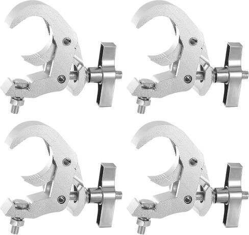 uxcell Light Truss Clamps, 1.5"W Stage Lighting Pipe C Clamp Aluminum Alloy for 1.57-2.83" OD Tube Max Load 250lb, Silver 4Pcs in Saudi Arabia