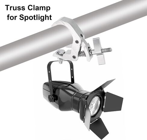 uxcell Light Truss Clamps, 1.5"W Stage Lighting Pipe C Clamp Aluminum Alloy for 1.57-2.83" OD Tube Max Load 250lb, Silver 4Pcs in Saudi Arabia