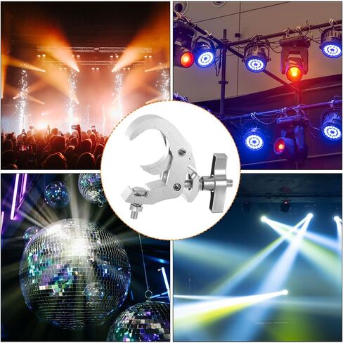 uxcell Light Truss Clamps, 1.5"W Stage Lighting Pipe C Clamp Aluminum Alloy for 1.57-2.83" OD Tube Max Load 250lb, Silver 4Pcs in Saudi Arabia