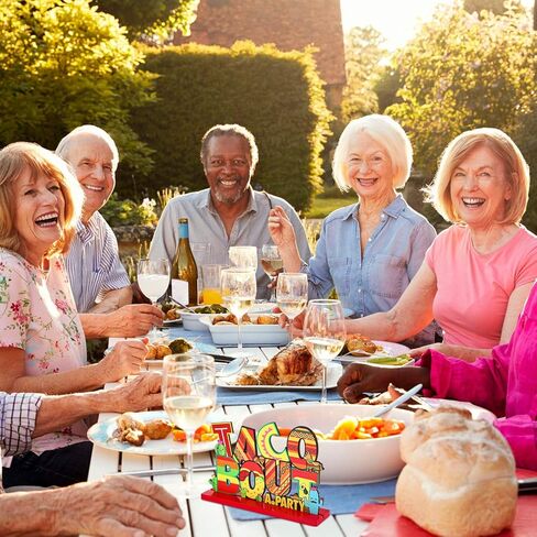 Blulu Fiesta Party الديكور المكسيكي Fiesta Table Signs Taco Bout a Party طاولة خشبية مركزية لعيد الميلاد المكسيكي Cinco de Mayo ديكور حفلات أعياد الميلاد، 7.87 × 4.72 بوصة، قطعتان in Kuwait