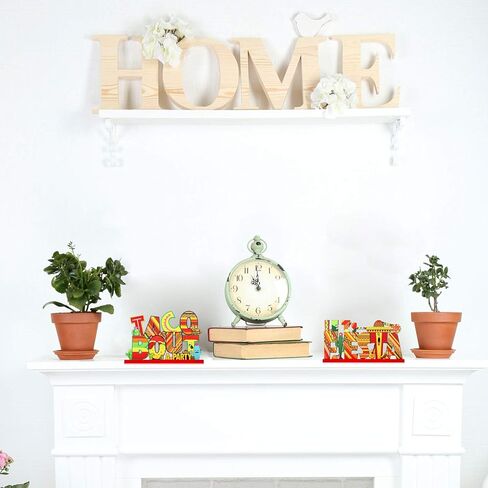 Blulu Fiesta Party الديكور المكسيكي Fiesta Table Signs Taco Bout a Party طاولة خشبية مركزية لعيد الميلاد المكسيكي Cinco de Mayo ديكور حفلات أعياد الميلاد، 7.87 × 4.72 بوصة، قطعتان in Kuwait