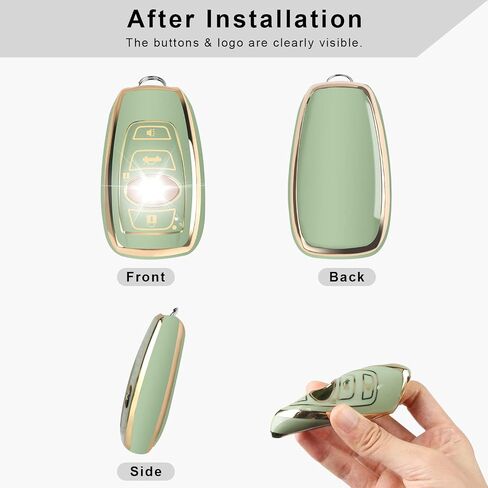 QBUC for Subaru Key Fob Cover Case with Genuine Leather Keychain for Subaru Forester CrossTrek Ascent Outback Legacy WRX etc (Green) in Saudi Arabia