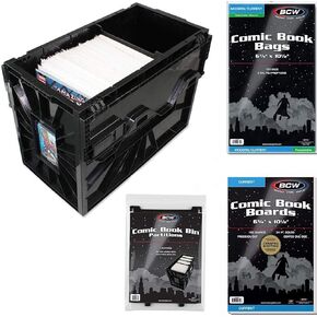 BCW Starter Comic Book Storage Kit - Storage Box, Partitions, Resealable Bags, Backing Boards