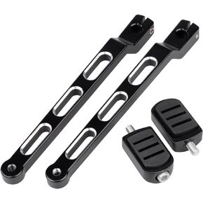 SHMT Pair Extended Heel Toe Shift Lever Shifter Peg Compatible with 1986-later Harley FL Softail, 1988-later Touring and 2008-later Trike Models, Black