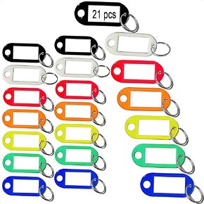 Key Tags, Key Tags with Labels, 21 pcs 7 Exact Colors, Key Labels, Key Identifiers