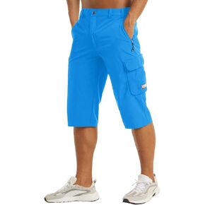 MAGCOMSEN Men's Workout Gym Shorts Quick Dry 3/4 Capri Pants Zipper Pockets Hiking Athletic Running Shorts