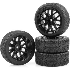 عجلات وإطارات بلاستيكية سداسية مقاس 12 مم من RC على الطريق، إطارات 67 مم مُلصقة مسبقًا لسيارة 1/10 1/12 Traxxas HSP Wltoys HPI KYOSHO Tamiya TT02 Touring Drift Rally Car، عبوة من 4 قطع in Kuwait
