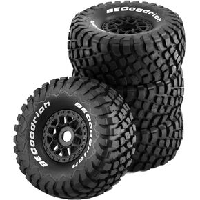 1/8 RC Short Course Truck Tires and Wheels 17mm Hex OD 135mm 1/7 All Terrain Off Road Tyres for 1:7 1:8 RC Buggy Truck Car HSP TRAXXAS UDR DF7 FS Atom ARRMA Mojave YK4072 DF7 4PCS (Green)
