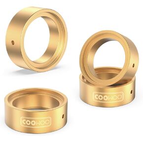COOWOO Brass RC Wheel Rings, Internal Clamp Beadlock Rings Upgrade Parts for 1/18 TRX-4M RC Crawler Cars with 1.0" Wheels, Compatible with Stock Tires, Set of 4, Black