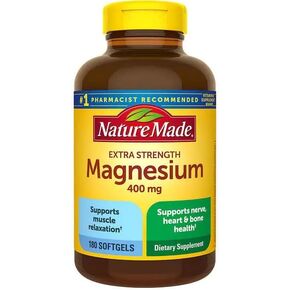NatureMade Extra Strength Magnesium 400 mg for Bone Health, 1-Pack of 180 Softgels