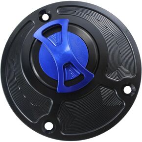 Motorcycle CNC Aluminum Gas Cap Gas Fuel Tank For R6 R6R R1 FZ1 FZ6 FZ6R FJR1300 TT600E TT600S FJR1300 FZ1000 XJR1300 MT-10 FJ-09 FZ6 FZ6R FZ8 MT-07 FZ-07 XJ6 XSR700 XSR900 XT660 YZF R15 R125 (Blue)