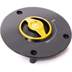Black REVO CNC Quick Release Gas Fuel Cap Compatible with SV650 04-12 SV1000 04-07 GSX-R 1000 03-19 GSX-R 600 750 04-17