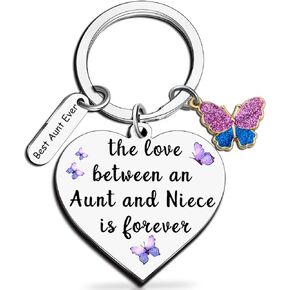 Aunt Gifts From Niece Auntie Gift Ideas Best Aunt Ever Gifts Aunt Birthday Gifts For Aunt Best Auntie Gifts Great Aunt Gifts For Aunt From Niece Lovely Heart shape Aunt Keychain