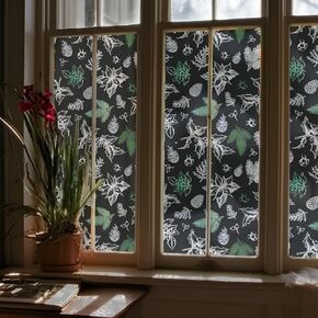 Alwayspon Window Privacy Film for Christmas Decoration, Non-Adhesive Static Cling Stickers, Anti-UV Window Glass Film for Home Office Window Display Glass, Pine Cones, 16.9x78.7inch