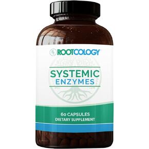 Rootcology Systemic Enzymes - Support Normal Tissue Repair with Turmeric and Ginger Extract - Natural Support for Healthy Healing (60 Capsules)